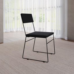 Kit 2 Cadeiras de Jantar Estofada Málaga Veludo Preto - 6