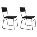 Ver imagem 4 de Kit 2 Cadeiras de Jantar Estofada Málaga Veludo Preto