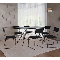 Kit 2 Cadeiras de Jantar Estofada Málaga Veludo Preto - 5