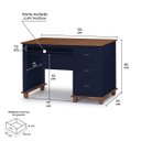 Ver imagem 6 de Escrivaninha 3 Gavetas Suporte Teclado e Divisor de Ambiente 50605 Linz Moveis