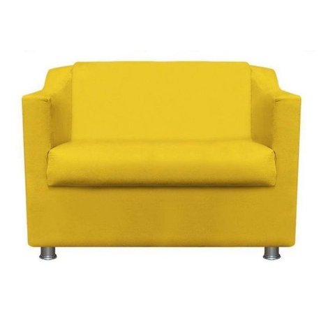 Poltrona Namoradeira Tilla Suede Amarelo Twdecora