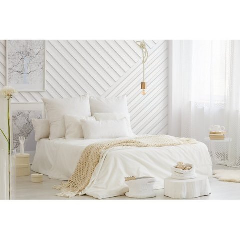 Kit c/10 Barras Boiserie/Ripado de POLIESTIRENOM2 10MMX2,5CMX2M 20m Branco Nmc Pisos