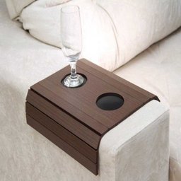 Bandeja Esteira para Braço de Sofá Mdf com Porta Copos - 1