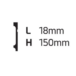 Kit Rodapé de Poliestireno 15 Barras Frisadas de 15cm x 2,44m Rende 36,6 Metros MF15 Gart  - 3
