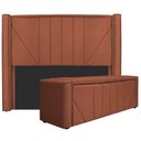 Ver imagem 1 de Cabeceira E Baú Casal 140Cm p/Cama Box - Adj Decor Terracota