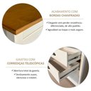 Ver mais imagens de Mesa de Cabeceira 3 Gavetas Topázio 100% Madeira Maciça para Quarto Branco