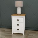 Ver imagem 1 de Mesa de Cabeceira 3 Gavetas Topázio 100% Madeira Maciça para Quarto Branco
