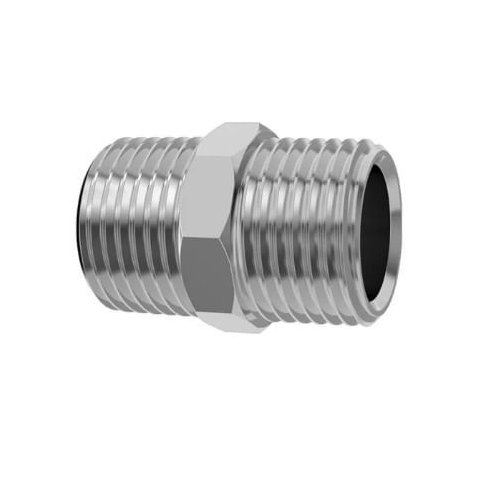 Niple Duplo Cromado 1/2 - Blikit Blukit Metal