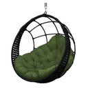 Ver imagem 1 de Cadeira Balanço Ninho Suspenso em Corda Náutica Luxo Preto/verde