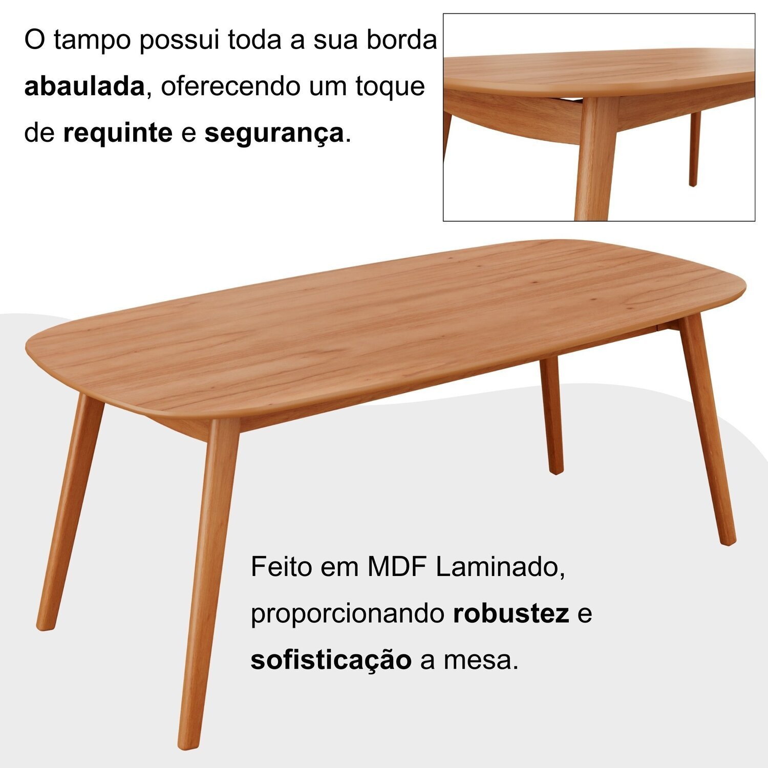 Mesa 180cm X 80cm Mdf Laminado Ceci Yescasa - 5