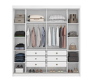 Ver imagem 3 de Guarda Roupa Casal com Espelho 100% MDF 2 Portas 6 Gavetas 208cm Versatto Neve - Novo Horizonte