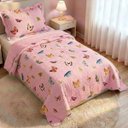 Ver imagem 2 de Kit Colcha Patchwork Infantil Menina 180x220 Solteiro - Borboletas