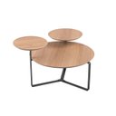 Ver imagem 4 de Mesa de Centro Orgânica Três Tampos Chanfrada 83cm Pé Metal Móvel na Caixa