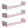 Kit 3 Prateleiras U 70 X 15cm Rosa Claro Suporte Invisível - 2