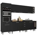Ver imagem 1 de Armário de Cozinha com Tampo CP07 280cm Pérola Preto Z34 - Mpozenato