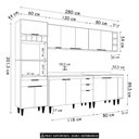 Ver imagem 3 de Armário de Cozinha com Tampo CP07 280cm Pérola Preto Z34 - Mpozenato