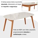 Ver imagem 5 de Mesa 135cm x 80cm MDF com Vidro Laqueado Ceci Yescasa Branco/Marrom/Off White
