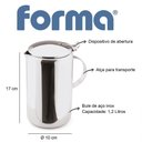Ver imagem 4 de Bule Aço Inox com Alça Tampa Grande 1,2 Litros Leite Café Fervedor Leiteira Chá Água Jarra