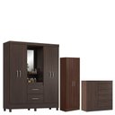 Ver imagem 1 de Guarda Roupa Casal Capelinha Lord com Multiuso Golden com Cômoda Montevidéu Café Touch - Demóbile