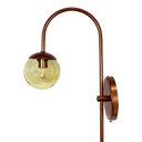 Ver imagem 1 de Arandela Arqueada Cobre Globo Vidro Âmbar + Lâmpada Led G9 5w 6000k Bivolt