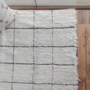 Ver imagem 6 de Tapete Artesanal Algodão Sala Quarto Grid Preto 1,50 X 2,00