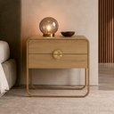 Ver imagem 3 de Mesa de Cabeceira Industrial Orgânico 2 Gavetas Alek A03 Hanover Dourado - Lyam Decor