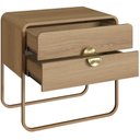 Ver imagem 7 de Mesa de Cabeceira Industrial Orgânico 2 Gavetas Alek A03 Hanover Dourado - Lyam Decor