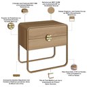Ver imagem 5 de Mesa de Cabeceira Industrial Orgânico 2 Gavetas Alek A03 Hanover Dourado - Lyam Decor
