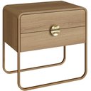 Ver imagem 2 de Mesa de Cabeceira Industrial Orgânico 2 Gavetas Alek A03 Hanover Dourado - Lyam Decor