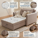Ver imagem 5 de Sofá Cama Solteiro Linho Cinza Montreal 95cm