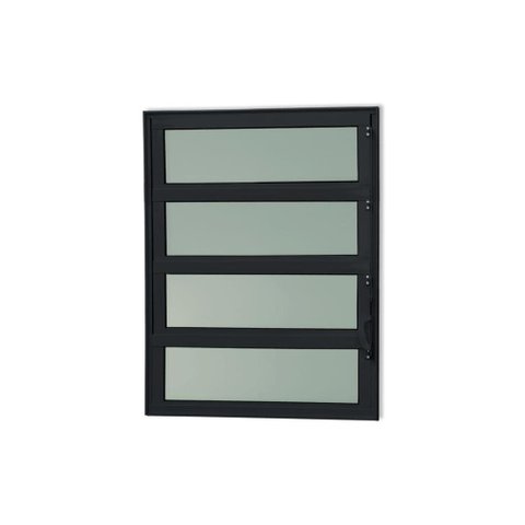 Vitrô Alumínio Preto Basculante 04V Maxx - 80x80