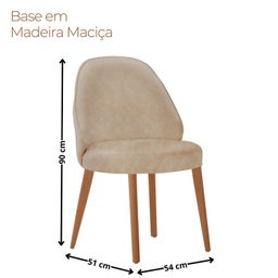 Mesa de Jantar 180cm X 80cm Madeira Tampo Laminado Orgânico com 6 Cadeiras Ester - 4