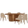 Mesa de Jantar 180cm X 80cm Madeira Tampo Laminado Orgânico com 6 Cadeiras Ester - 2