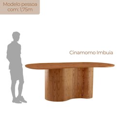 Mesa de Jantar 180cm X 80cm Madeira Tampo Laminado Orgânico com 6 Cadeiras Ester - 5