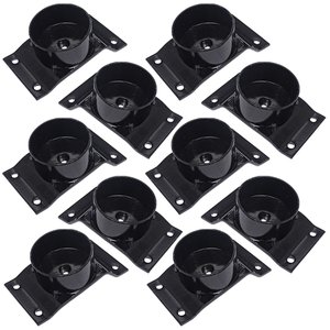 Kit 10 Chapinhas Chapa Inclinada 10º com Tubo Fixação Pés Palito Rosca 5/16 Preta