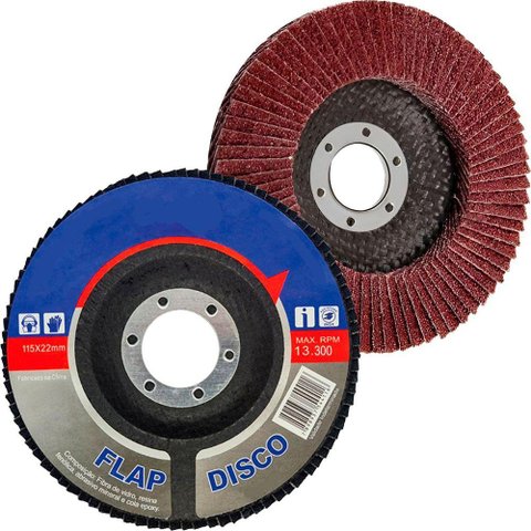 Kit 4 Disco Flap Lixa Profissional de Desbaste Aço Madeira
