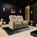 Ver imagem 1 de Poltrona Reclinável 2 Lugares para Sala de Cinema Arsenal Suede Bege G23 - Encantum