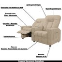 Ver imagem 3 de Poltrona Reclinável 2 Lugares para Sala de Cinema Arsenal Suede Bege G23 - Encantum
