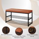 Ver imagem 4 de Sapateira Banco Estofado Assento Organizador Prateleiras:caramelo