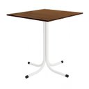 Ver imagem 2 de Conjunto Mesa de Jantar Quadrada Branca Tampo Imbuia com 4 Cadeiras Estofada Off-white Encosto Madei