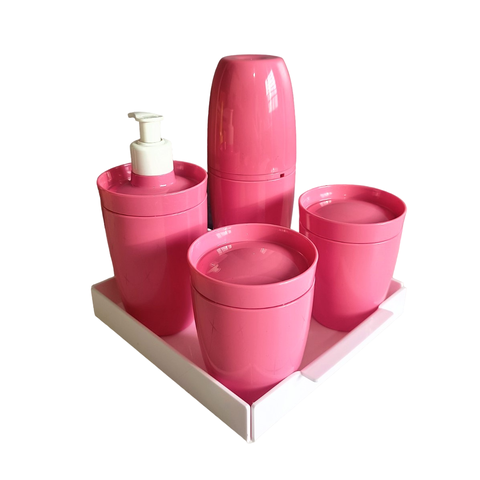 Kit de banheiro com bandeja 5 peças