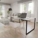Ver imagem 3 de Mesa de Escritório Base Metal Preto Tampo Branco 90 Cm