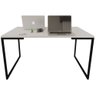 Mesa de Escritório Base Metal Preto Tampo Branco 90 Cm - 1