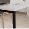 Mesa de Escritório Base Metal Preto Tampo Branco 90 Cm - 4