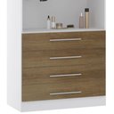 Ver imagem 4 de Guarda Roupa Modulado 90cm 2 Portas 4 Gavetas Taiga Branco/avelã L01 - Mpozenato