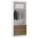 Ver imagem 3 de Guarda Roupa Modulado 90cm 2 Portas 4 Gavetas Taiga Branco/avelã L01 - Mpozenato