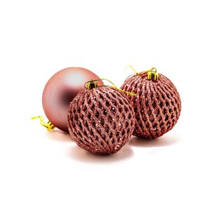 Kit Bola Natal Le 8cm com 4 Unidades Rosé Gold