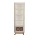 Ver imagem 2 de Cristaleira Mirage 1 Porta 4 Prateleiras com Vidro Cinamomo/off White - Artely Móveis