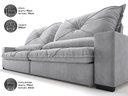 Ver imagem 3 de Sofá Retrátil e Reclinável 2,80m Vogue Linho Soft - Netsofas - Prata