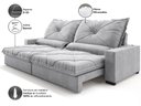 Ver imagem 6 de Sofá Retrátil e Reclinável 2,80m Vogue Linho Soft - Netsofas - Prata
